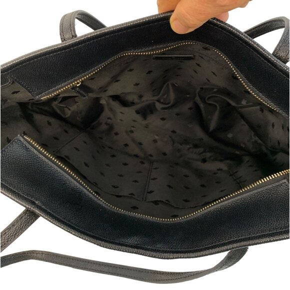 Kate Spade New York Black Large Leather Lori Tote Bag Double Handles Zip 7474 - Picture 5 of 11